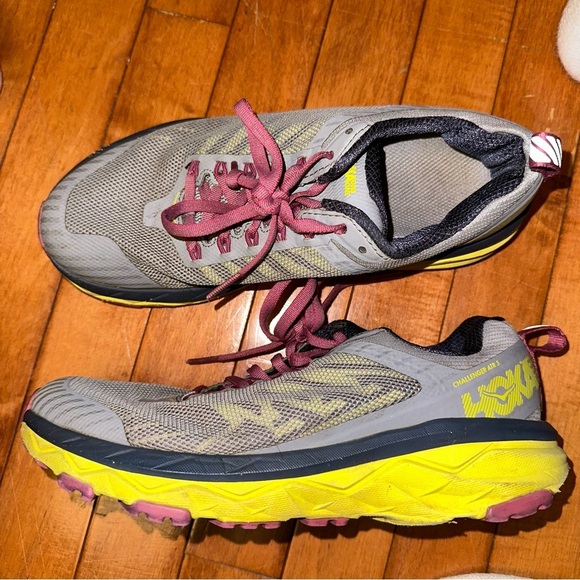 Hoka Athletic Shoes Gray and Yellow - Picture 3 of 9